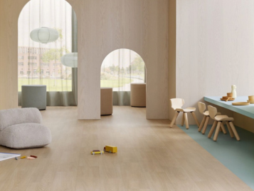 Sarlon Modul'up vinyl flooring | 8804 natural boreal oak | 0847 soft blue uni 